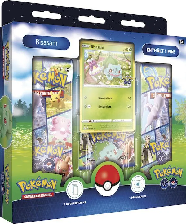 Pokemon-Sammelkartenspiel Pokemon-Go Bisasam Pin-Box in Deutsch