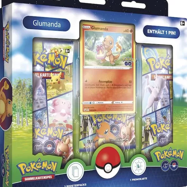 Pokemon-Sammelkartenspiel Pokemon-Go Glumanda Pin-Box in Deutsch