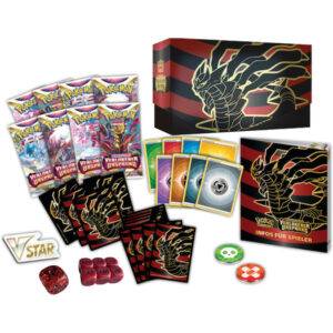 Pokemon Verlorener Ursprung Top Trainer Box in deutscher Sprache geöffneter Zustand